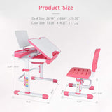 Kids Desk and Chair Set Height Adjustable