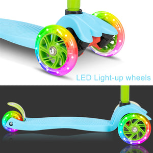 Adjustable Kids Scooter with Flashing Wheels