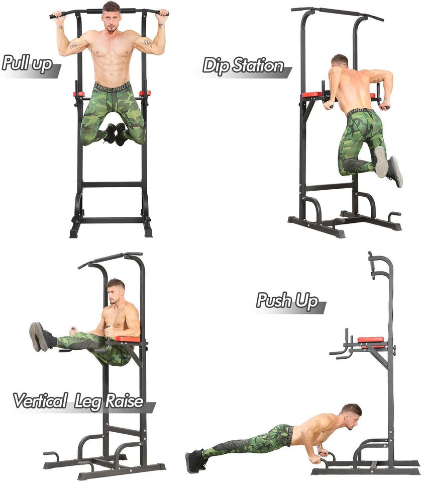 Workout Pull Up & Dip Station Adjustable Multi-Function Home Gym Fitness Equipment