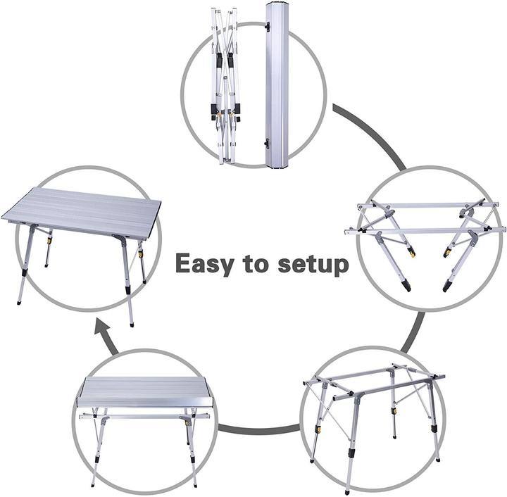 Portable Folding Aluminum Camping Picnic Table
