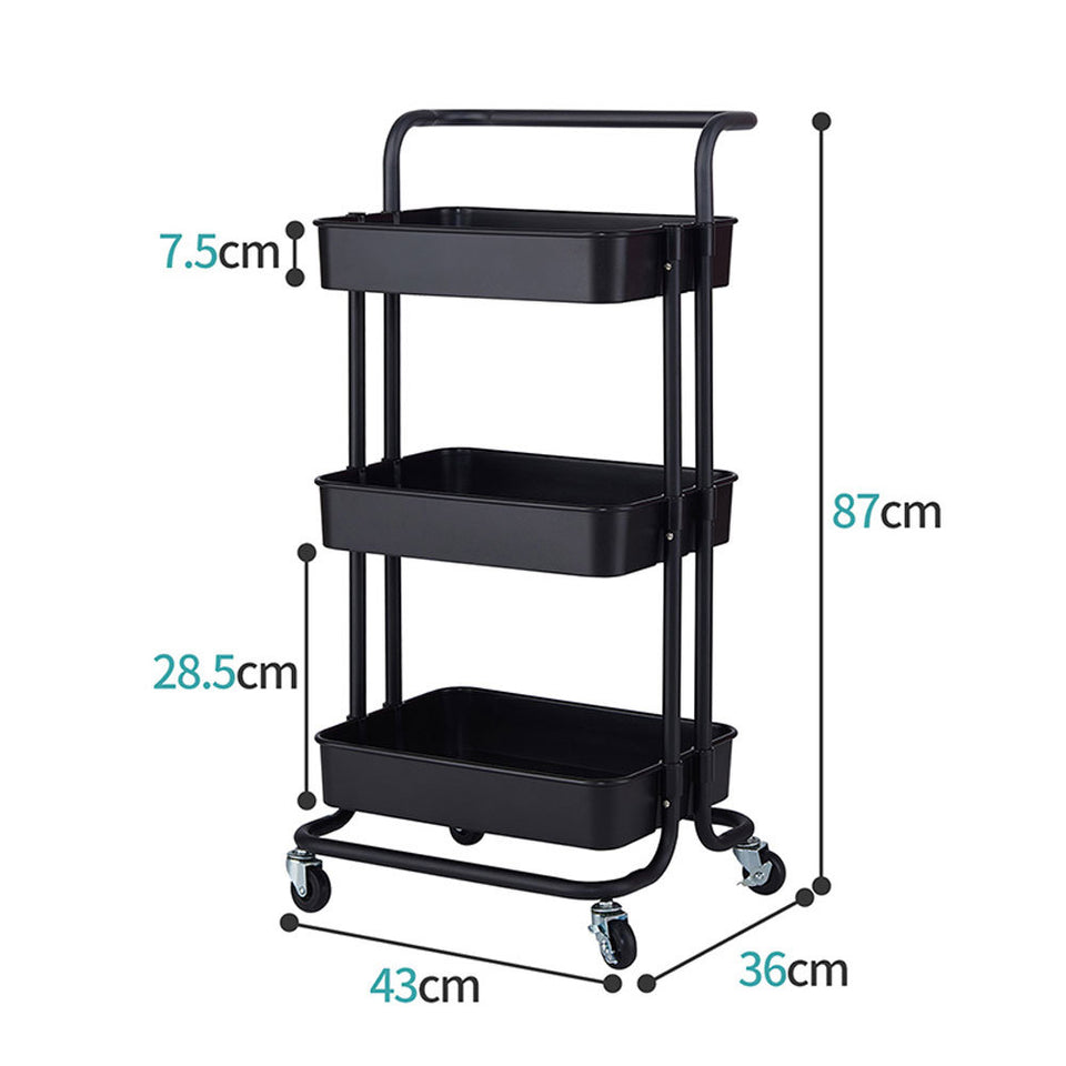 3-Tier Home Kitchen Storage Utility Cart