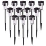 12 Pcs LED Stainless Steel Outdoor Garden Solar Lights