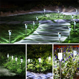 12 Pcs LED Stainless Steel Outdoor Garden Solar Lights