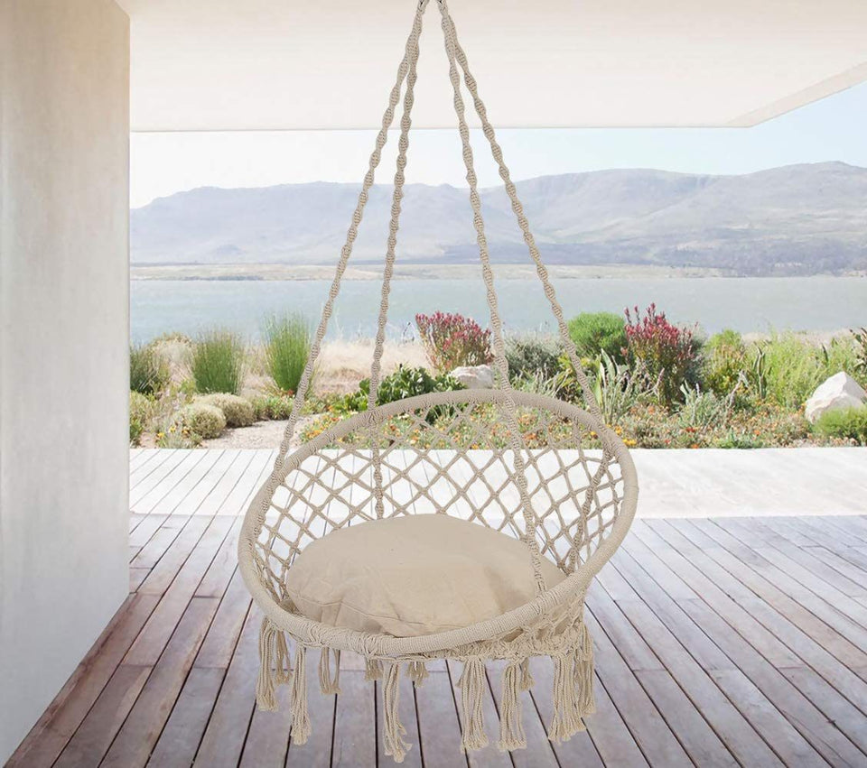 Hanging Rope Hammock Tassel Cotton