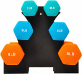 BalanceFrom Colored Neoprene Coated Dumbbell Set with Stand