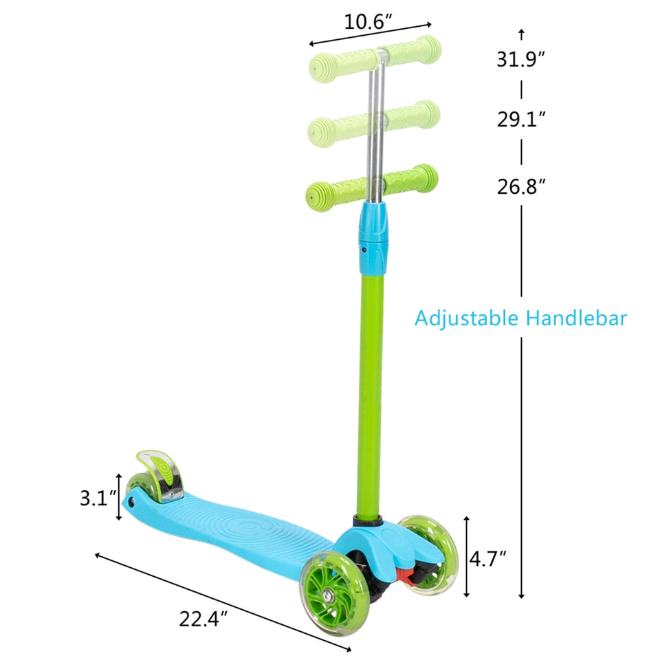 Adjustable Kids Scooter with Flashing Wheels