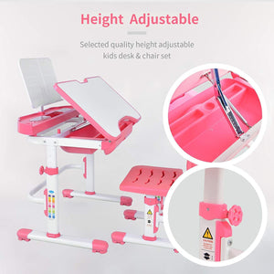 Kids Desk and Chair Set Height Adjustable